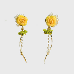 Minicrochet Rose Earrings