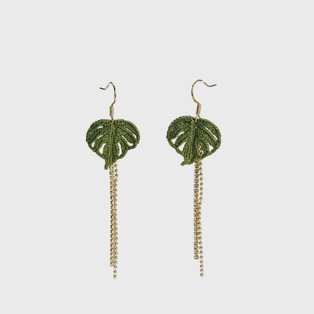 Monstera Deliciosa Hook Earrings